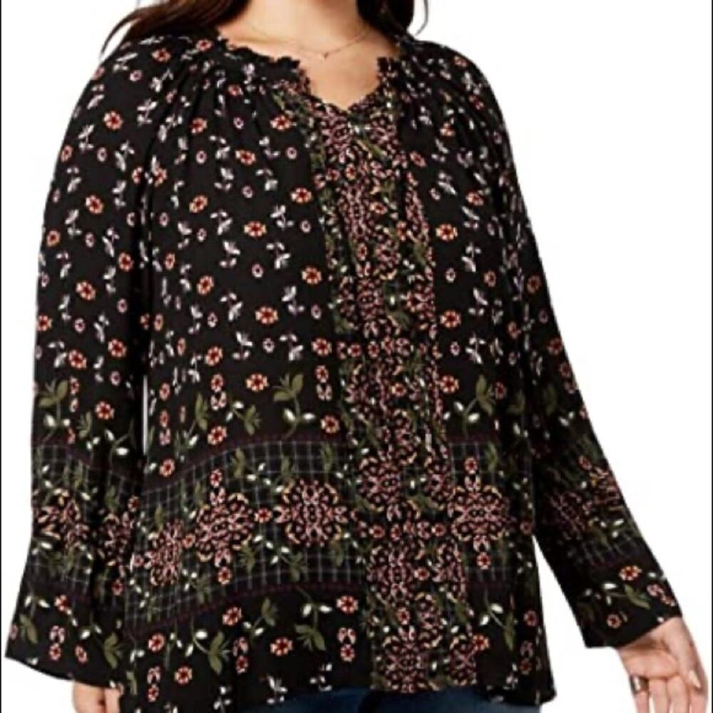 Style & Co. Print Ruffled Blouse-3X - Picture 3 of 3